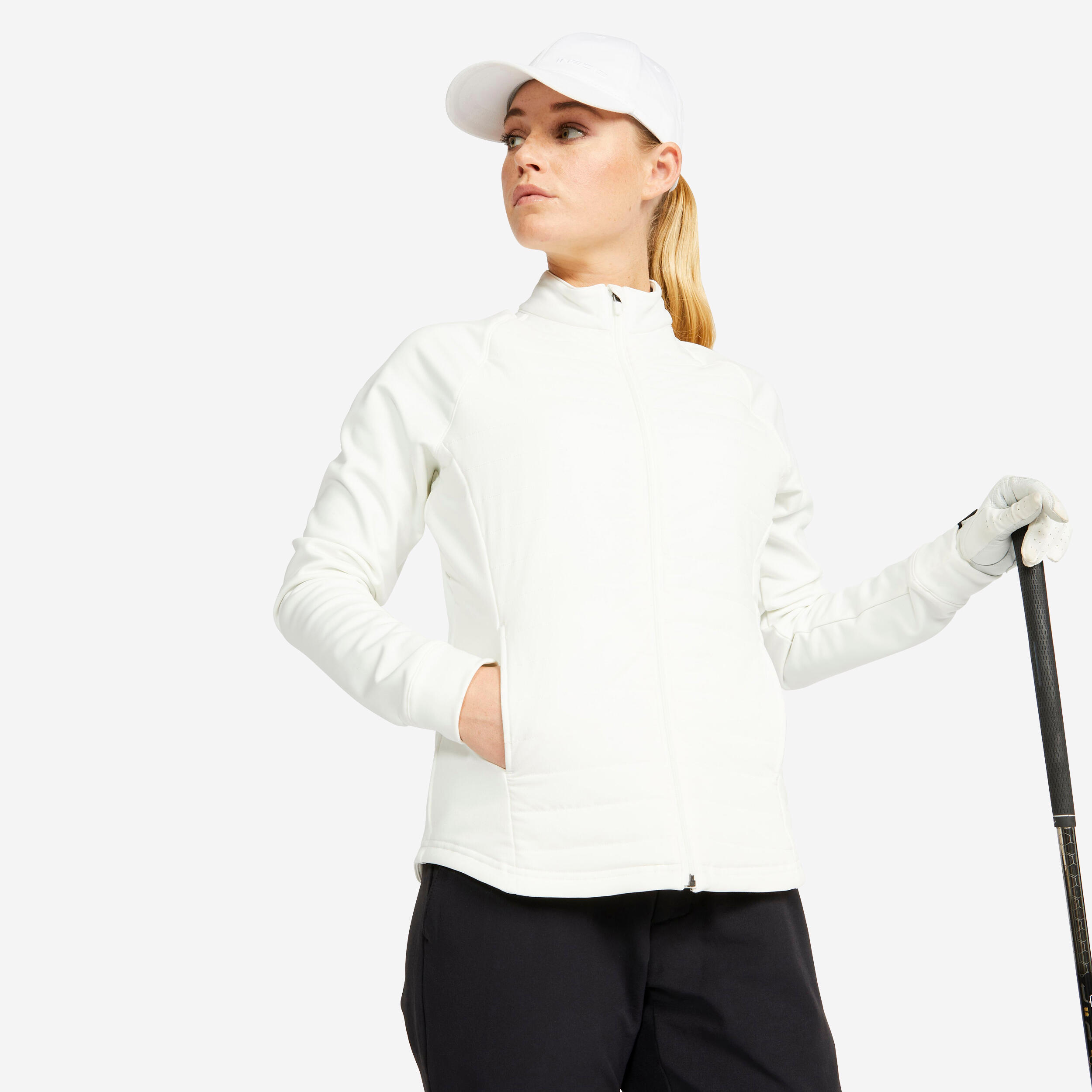 Women's golf winter jacket - CW500 off-white 1/5