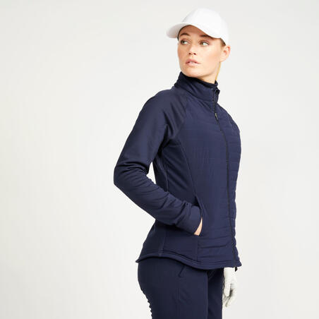 Golftröja med blixtlås kallt väder – CW500 – dam marinblå