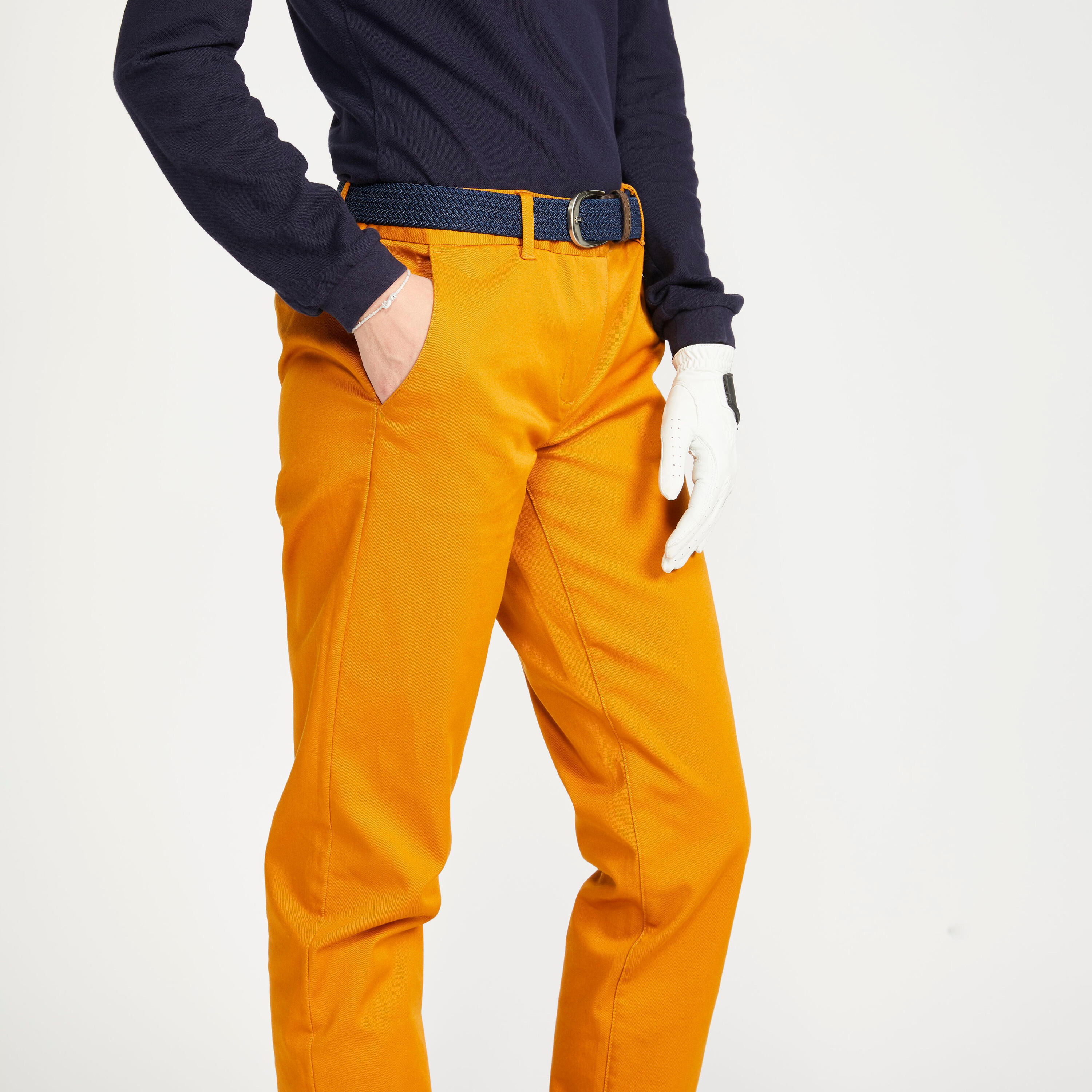 Women's Golf Trousers - MW500 Ochre 3/5