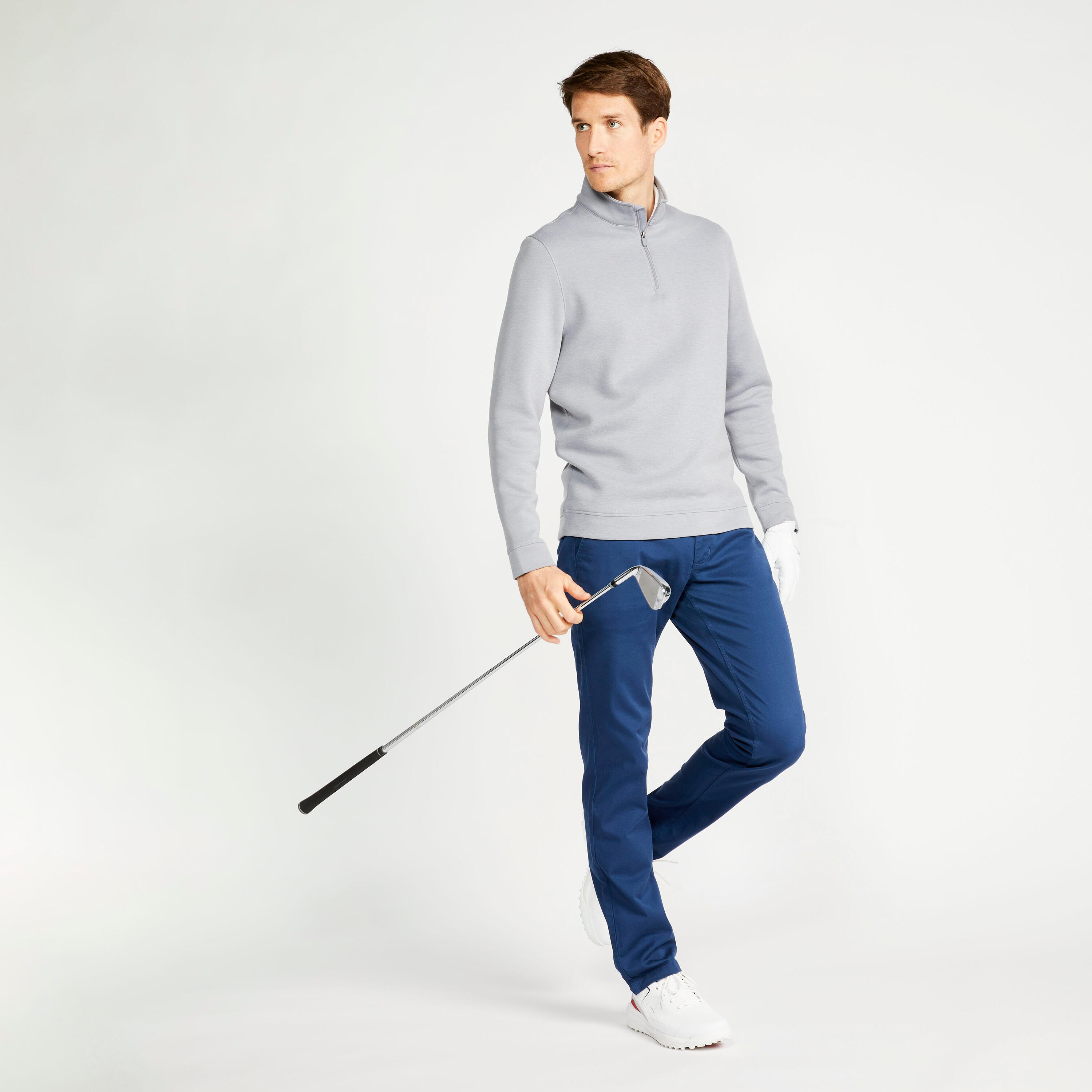 Men’s golf zipped sweatshirt MW500 grey 2/9