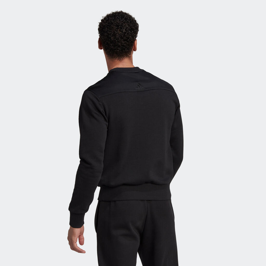 Men's Low-Impact Fitness Sweatshirt Badge of Sport - Black