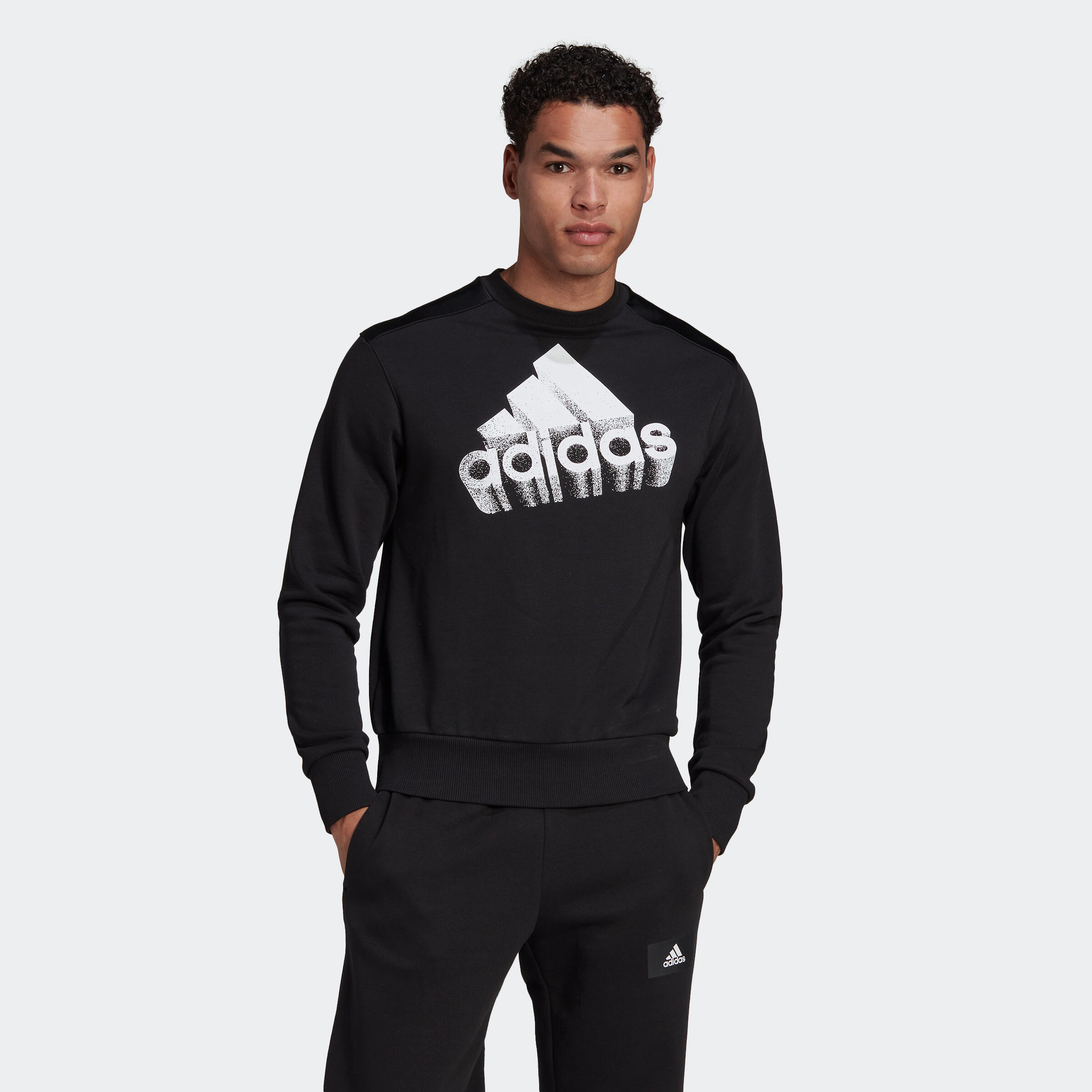 Férfi pulóver fitnesz edzéshez, fekete Adidas akciós termékkép 1