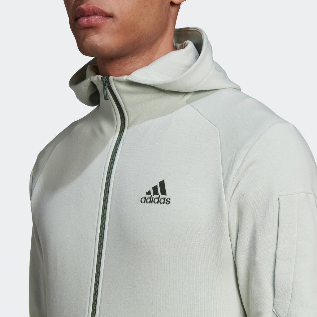 МЪЖКО ГОРНИЩЕ С КАЧУЛКА ЗА ФИТНЕС GAME DAY ADIDAS, ЗЕЛЕНО