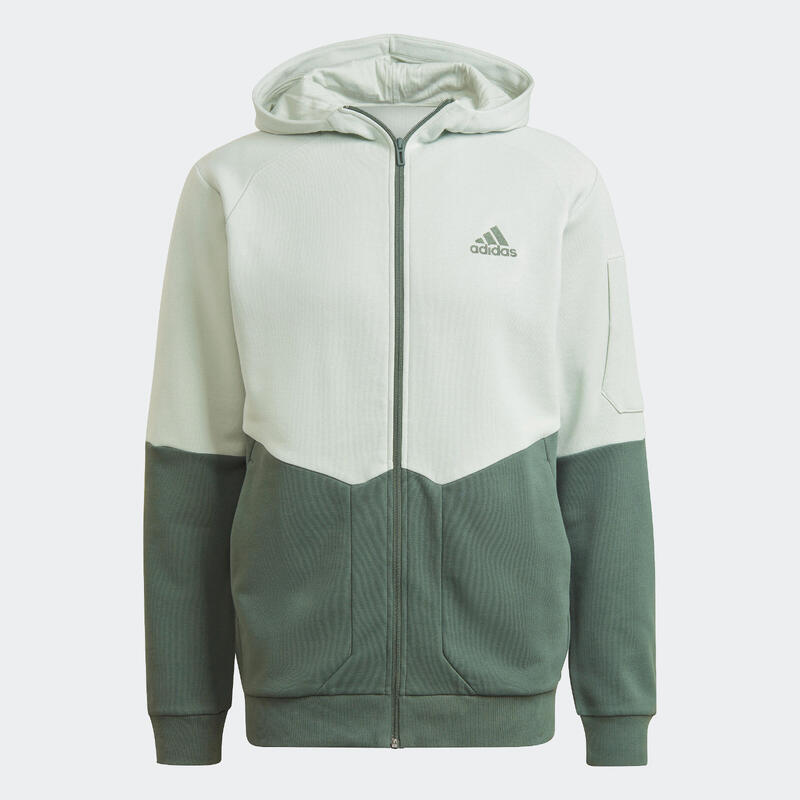 Chaqueta Fitness Soft Training adidas Game Day Hombre Verde Capucha