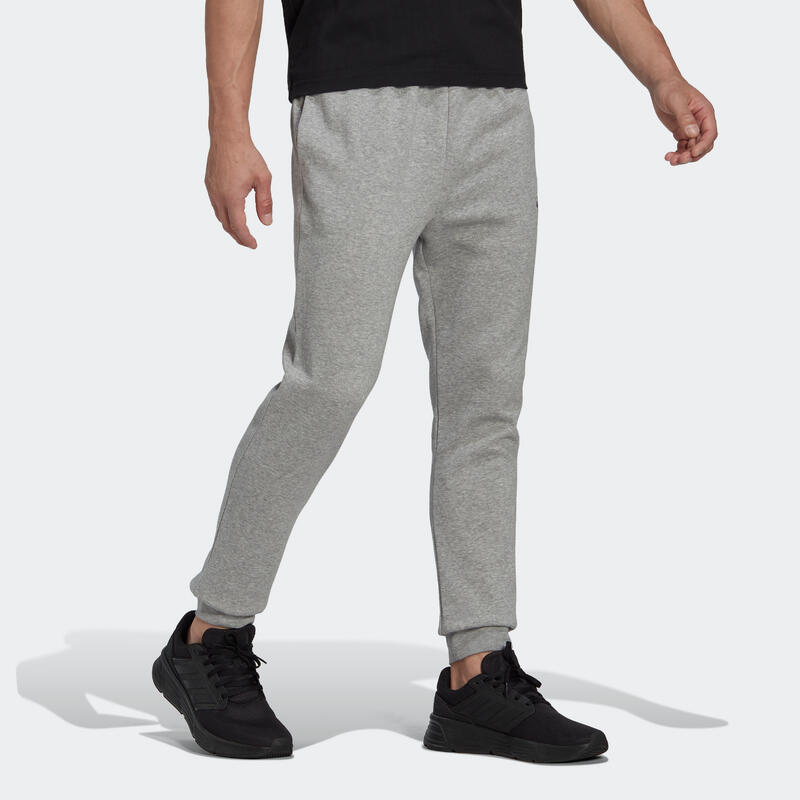 Pantaloni uomo fitness ADIDAS misto cotone grigi