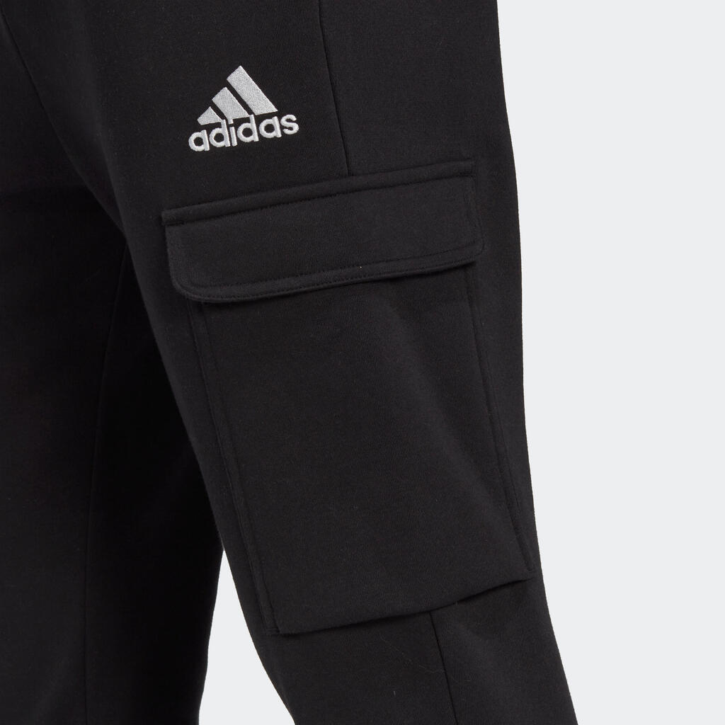 Men's Low-Impact Fitness Tracksuit Bottoms - Black