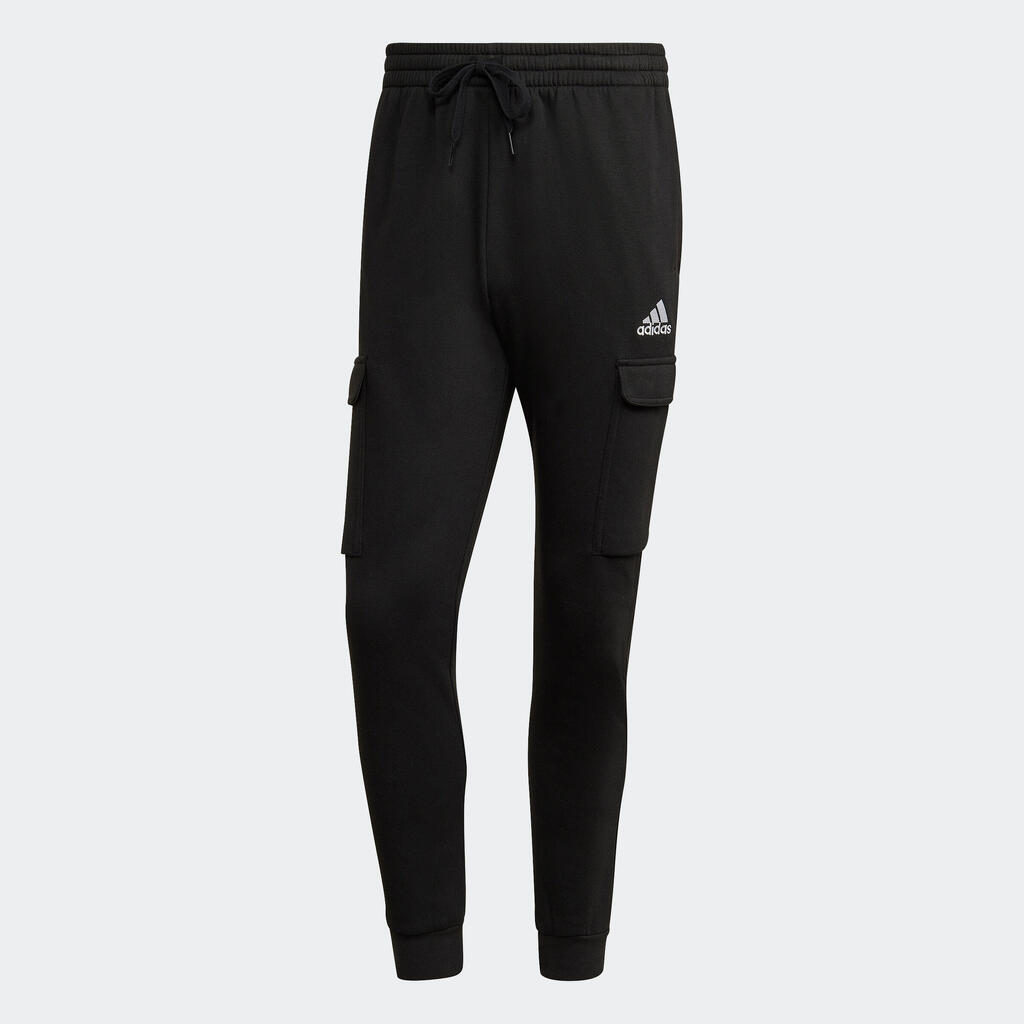 Men's Low-Impact Fitness Tracksuit Bottoms - Black