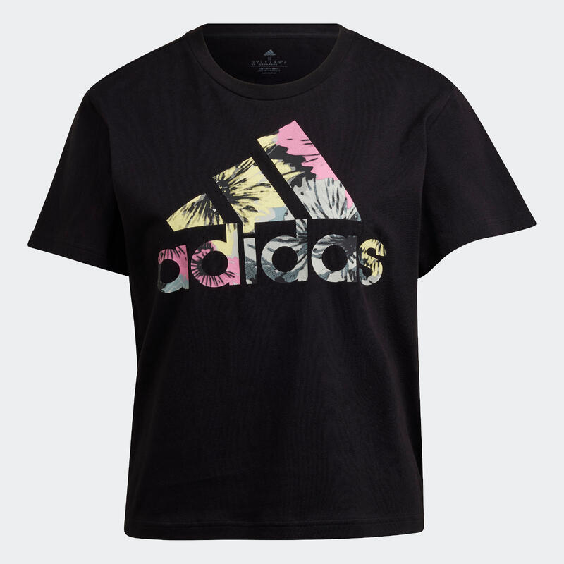 T-SHIRT DE FITNESS SOFT TRAINING FLORAL ADIDAS FEMME NOIR