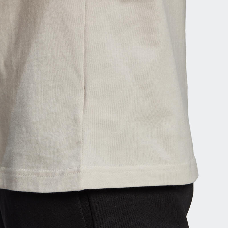 T-shirt uomo fitness Adidas LINEAR misto cotone beige
