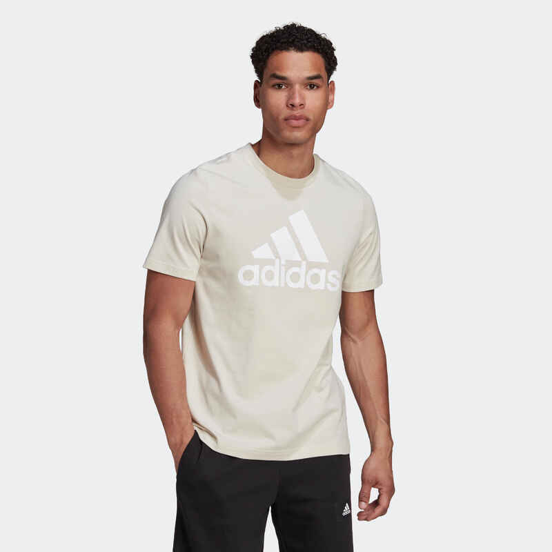 T-Shirt Fitness Linear Adidas Herren beige