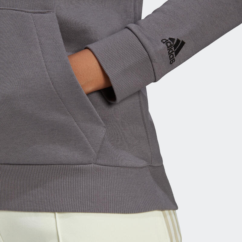 SWEAT SHIRT A CAPUCHE DE FITNESS SOFT TRAINING ADIDAS FEMME GRIS