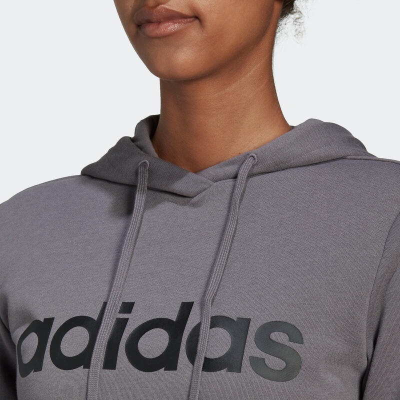 SWEAT SHIRT A CAPUCHE DE FITNESS SOFT TRAINING ADIDAS FEMME GRIS