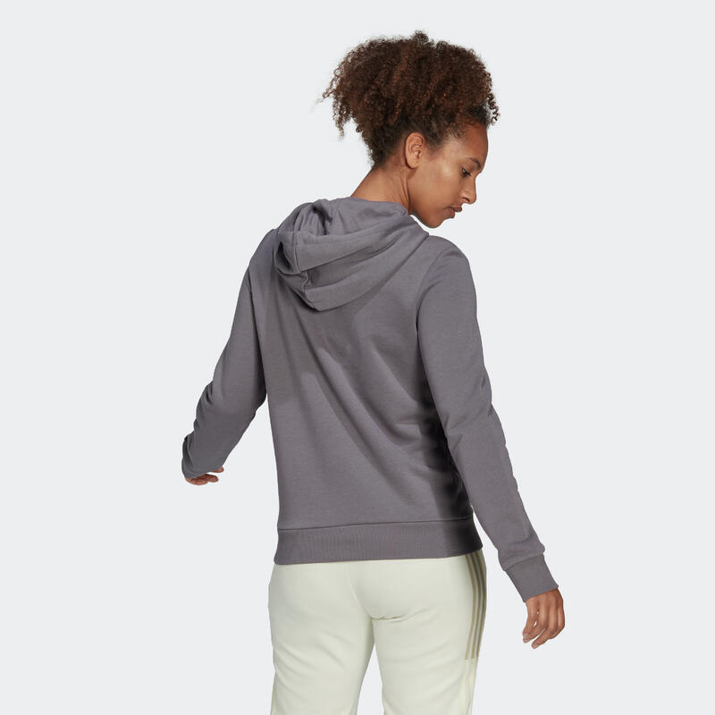 Sudadera Fitness Soft Training adidas Mujer Gris Capucha