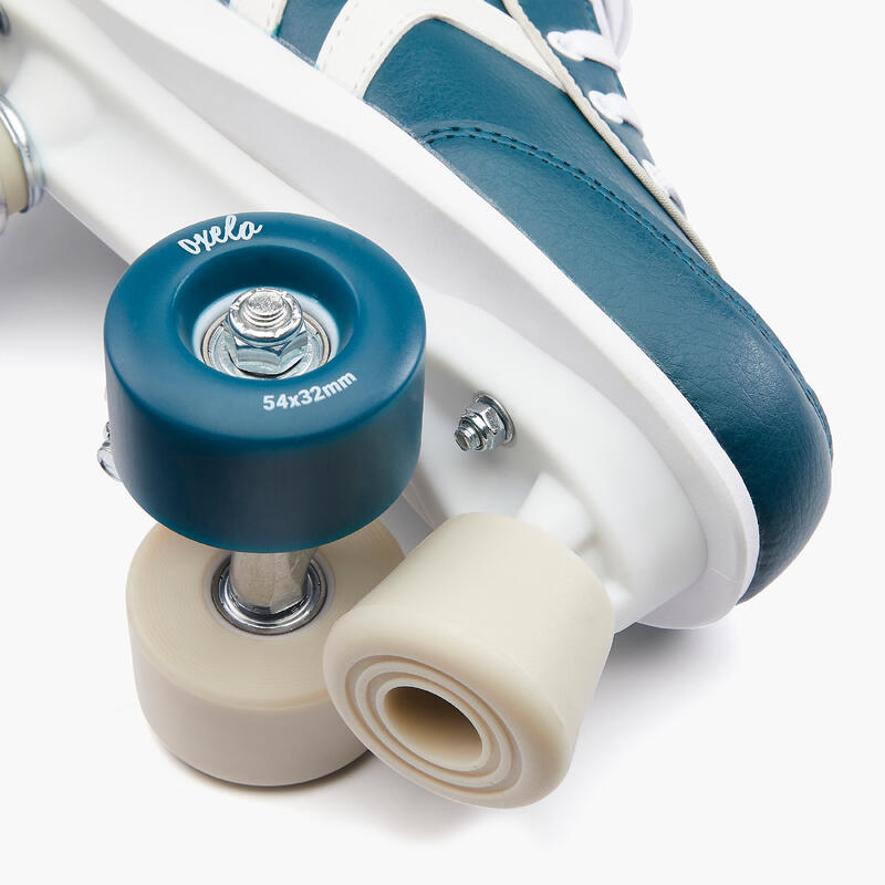 Kids' Roller Skates Quad 100 Holographic White OXELO Decathlon