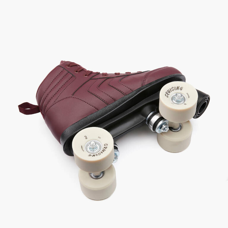 Adult Roller Skates Quad 100 Burgundy Decathlon