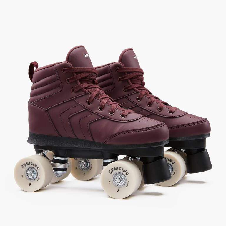 Adult Roller Skates Quad 100 - Burgundy