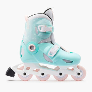 Patines Línea Niños Oxelo Ajustable 3 tallas Play 5 Menta