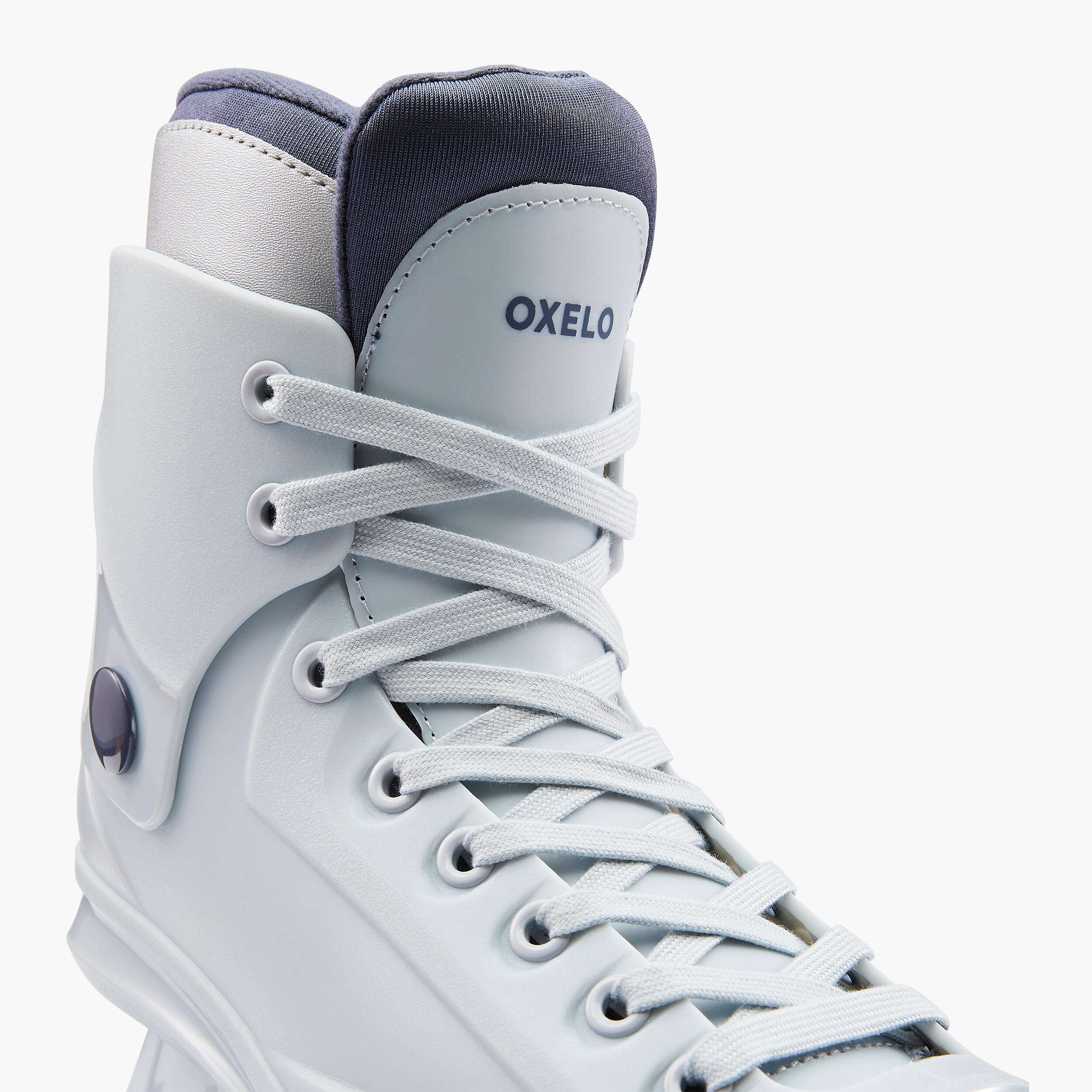 Women’s Ice Skates FIT 100 Foggy blue, Dark blue, Grey Oxelo