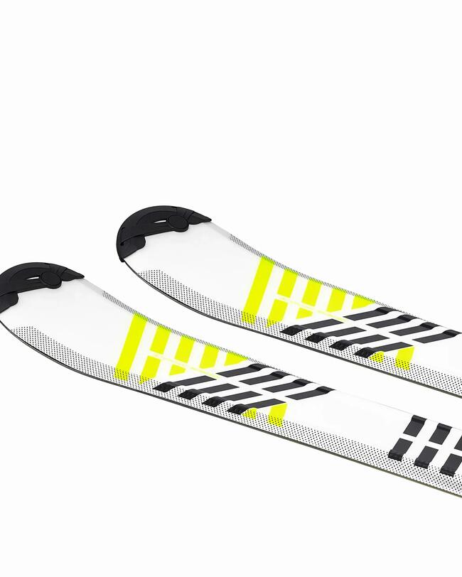 ESQUÍS ALPINOS CON FIJACIONES NIÑOS - BOOST 500 - BLANCO/AMARILLO