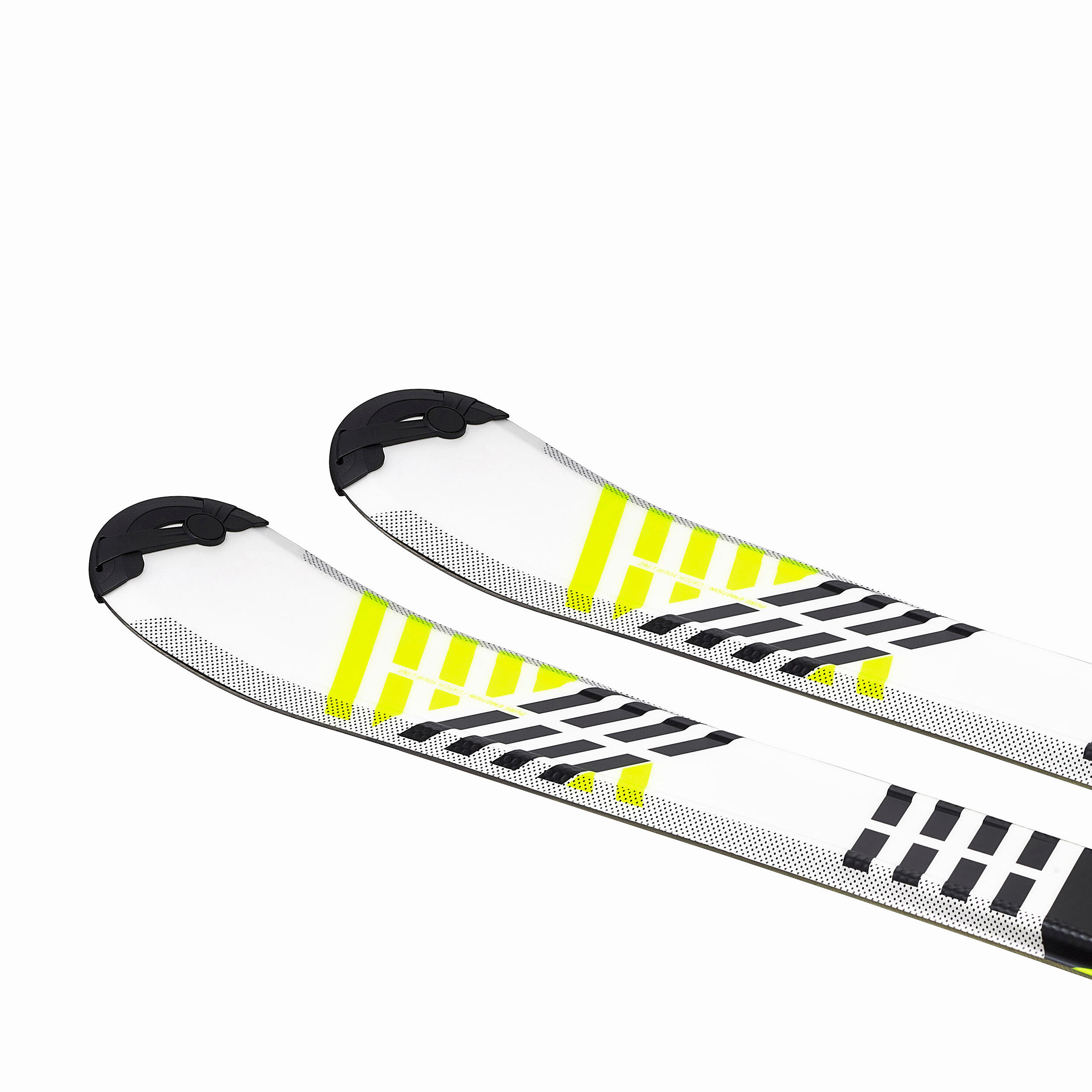 Kids’ Downhill Skis with Bindings - Boost 500 White/Yellow - WEDZE