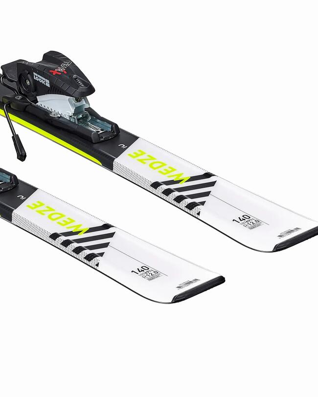 ESQUÍS ALPINOS CON FIJACIONES NIÑOS - BOOST 500 - BLANCO/AMARILLO