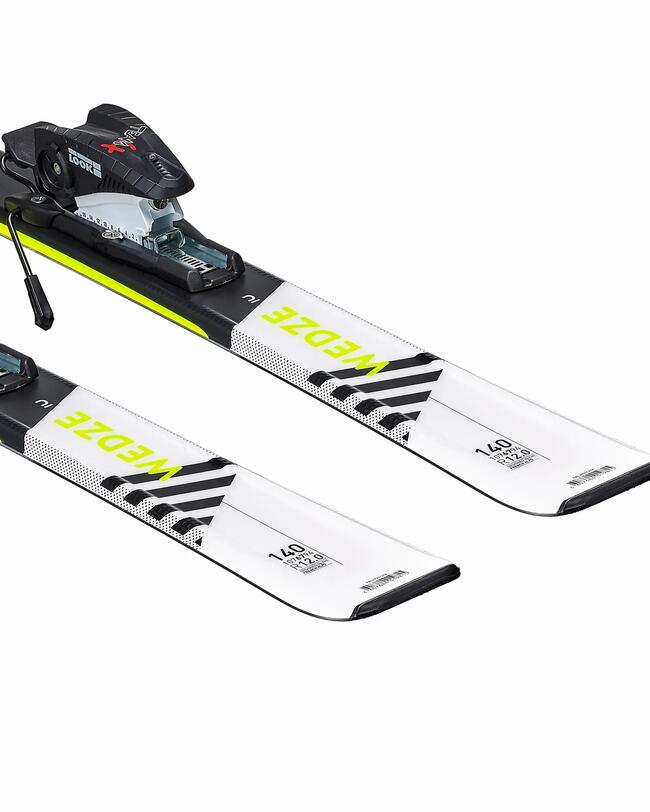 KIDS’S DOWNHILL SKIS WITH BINDING - BOOST 500 - WHITE/YELLOW