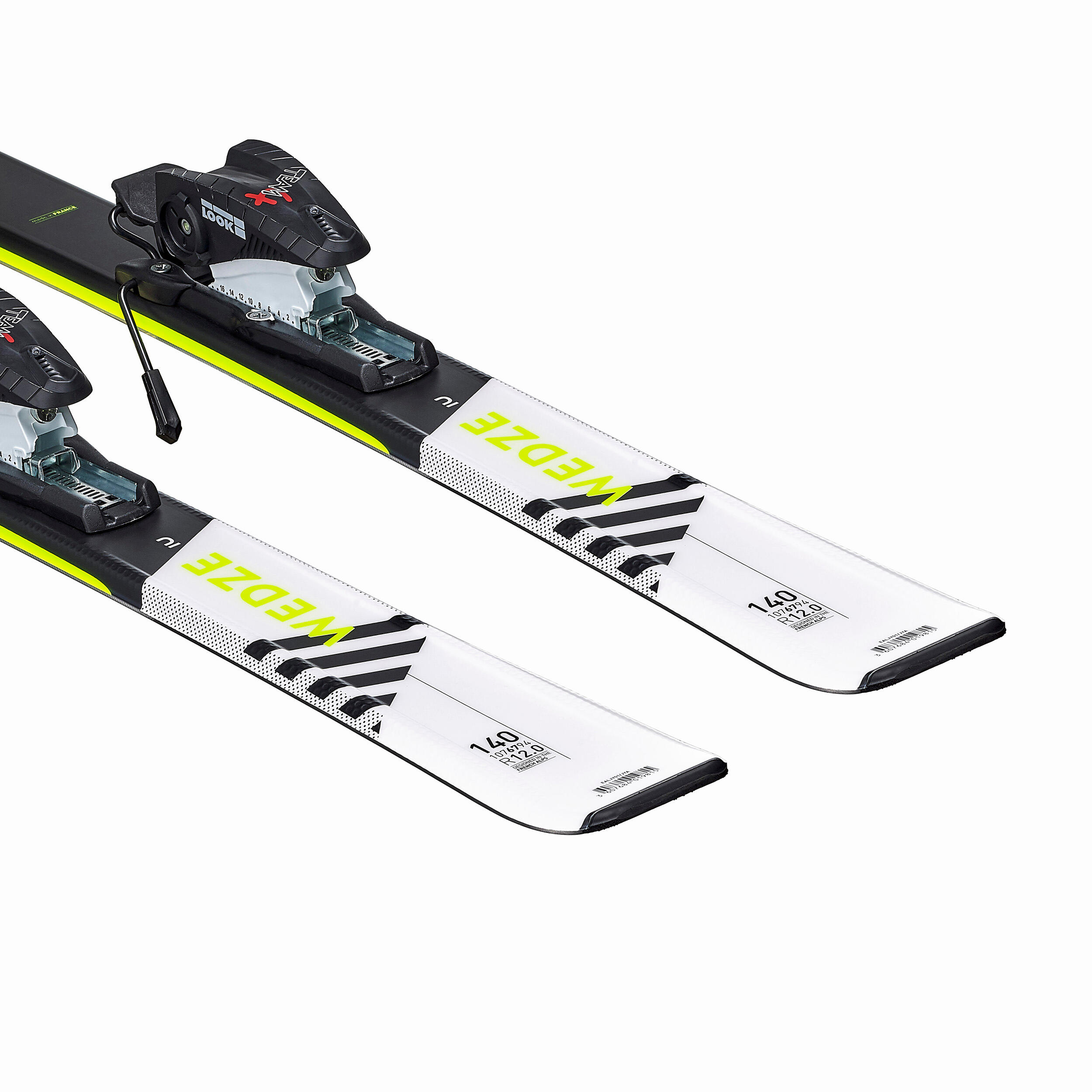 KIDS’S DOWNHILL SKIS WITH BINDING - BOOST 500 - WHITE/YELLOW 5/10