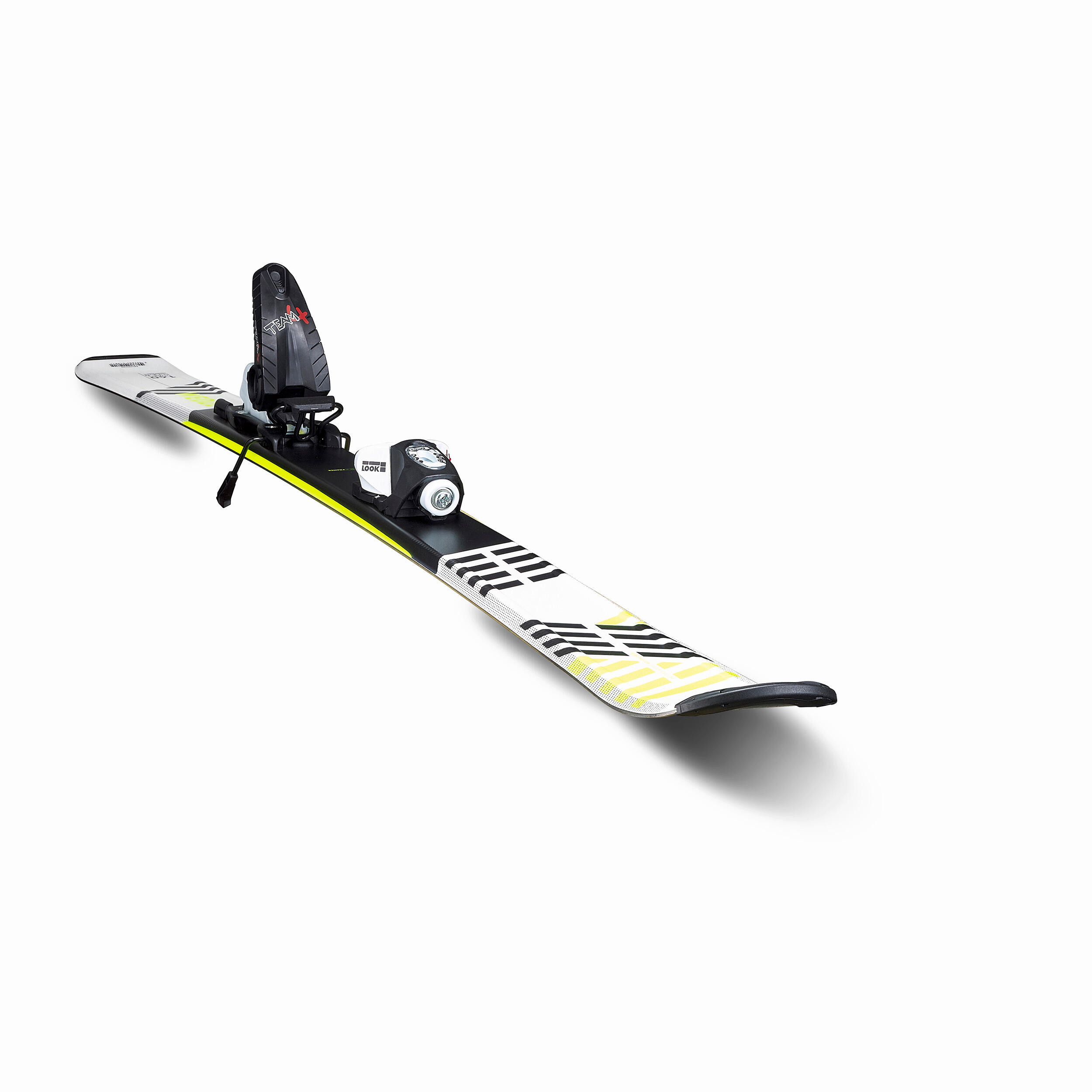 KIDS’S DOWNHILL SKIS WITH BINDING - BOOST 500 - WHITE/YELLOW 4/10