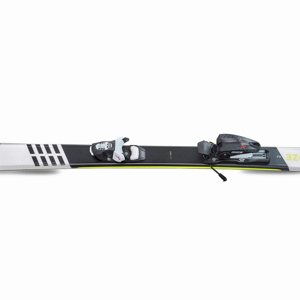 KIDS’S DOWNHILL SKIS WITH BINDING - BOOST 500 - WHITE/YELLOW