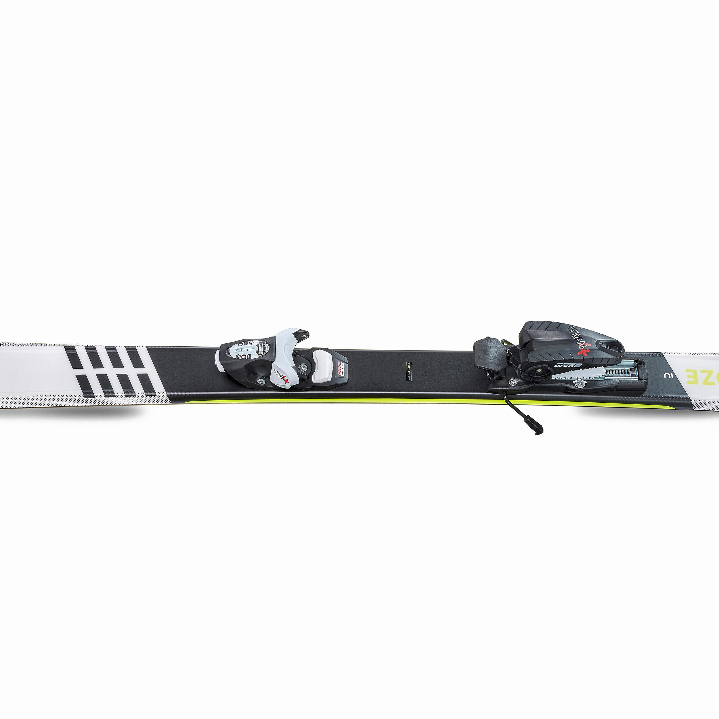 KIDS’S DOWNHILL SKIS WITH BINDING - BOOST 500 - WHITE/YELLOW 3/10