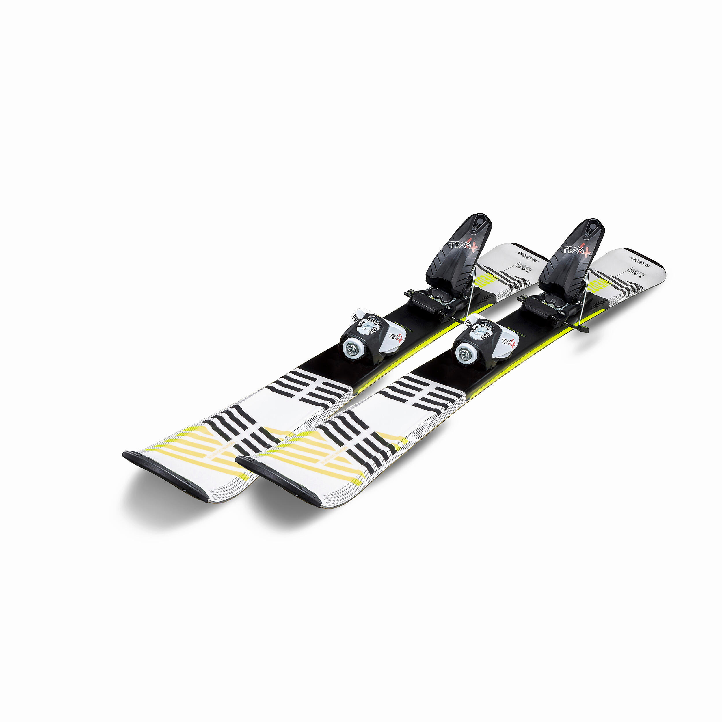 Kids’ Downhill Skis with Bindings - Boost 500 White/Yellow - WEDZE