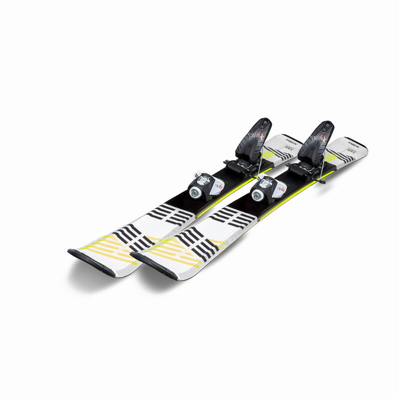 SKIS DE PISTA CRIANÇA COM FIXAÇÃO BOOST 500 - BRANCO AMARELO