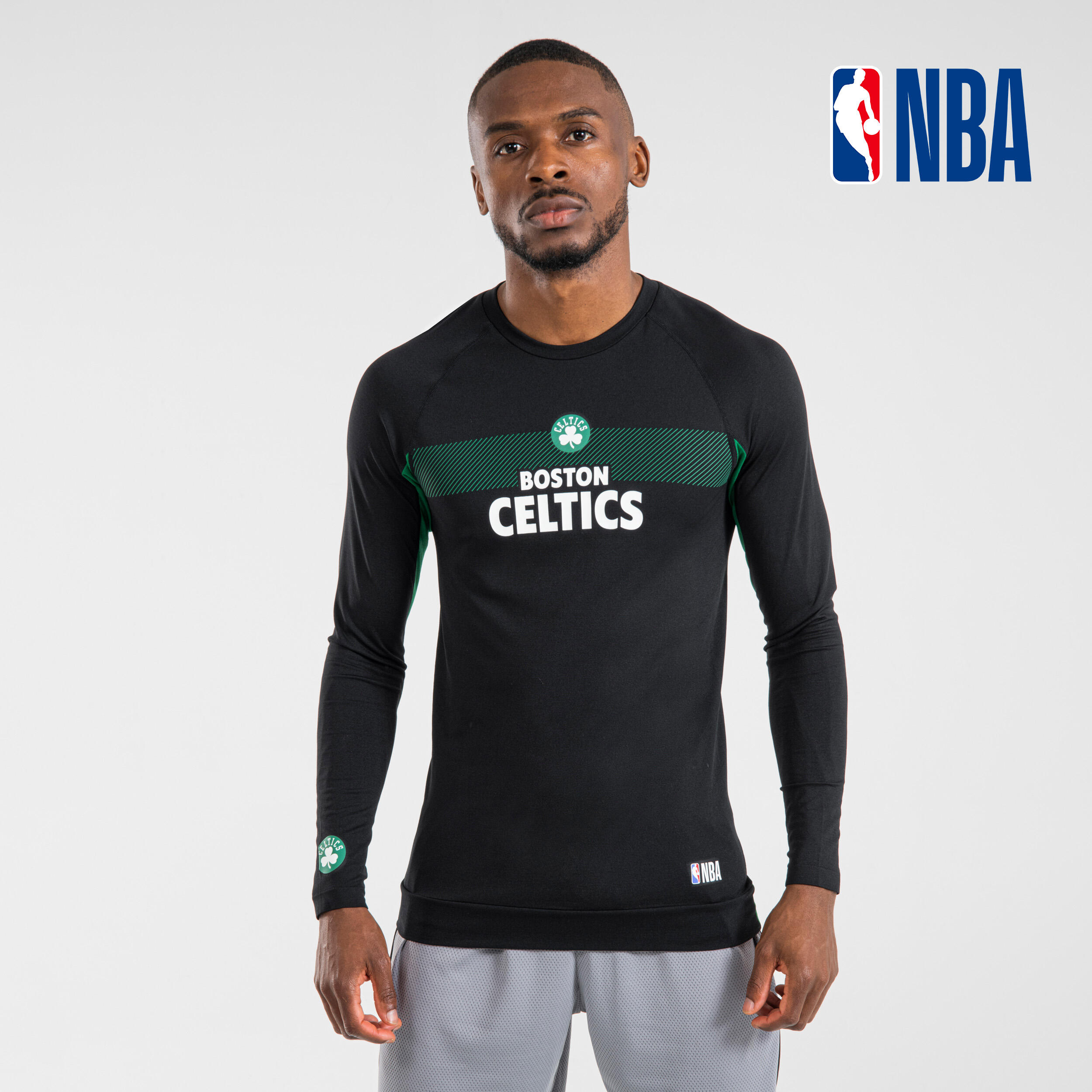 Bluză termică Baschet UT500 NBA Celtics Negru Adulți decathlon.ro  NBA x TARMAK
