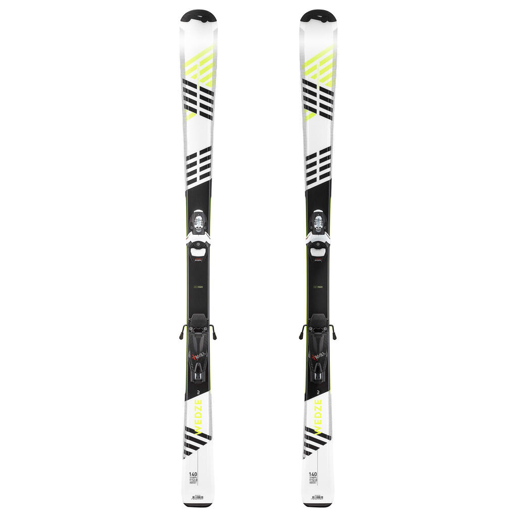 KIDS’S DOWNHILL SKIS WITH BINDING - BOOST 500 - WHITE/YELLOW