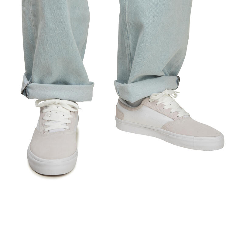 Adult Vulcanised Skate Shoes Vulca 500 II - White/White