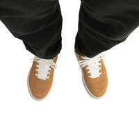 Adult Low-Top Cupsole Skate Shoes Crush 500 - Ochre/White
