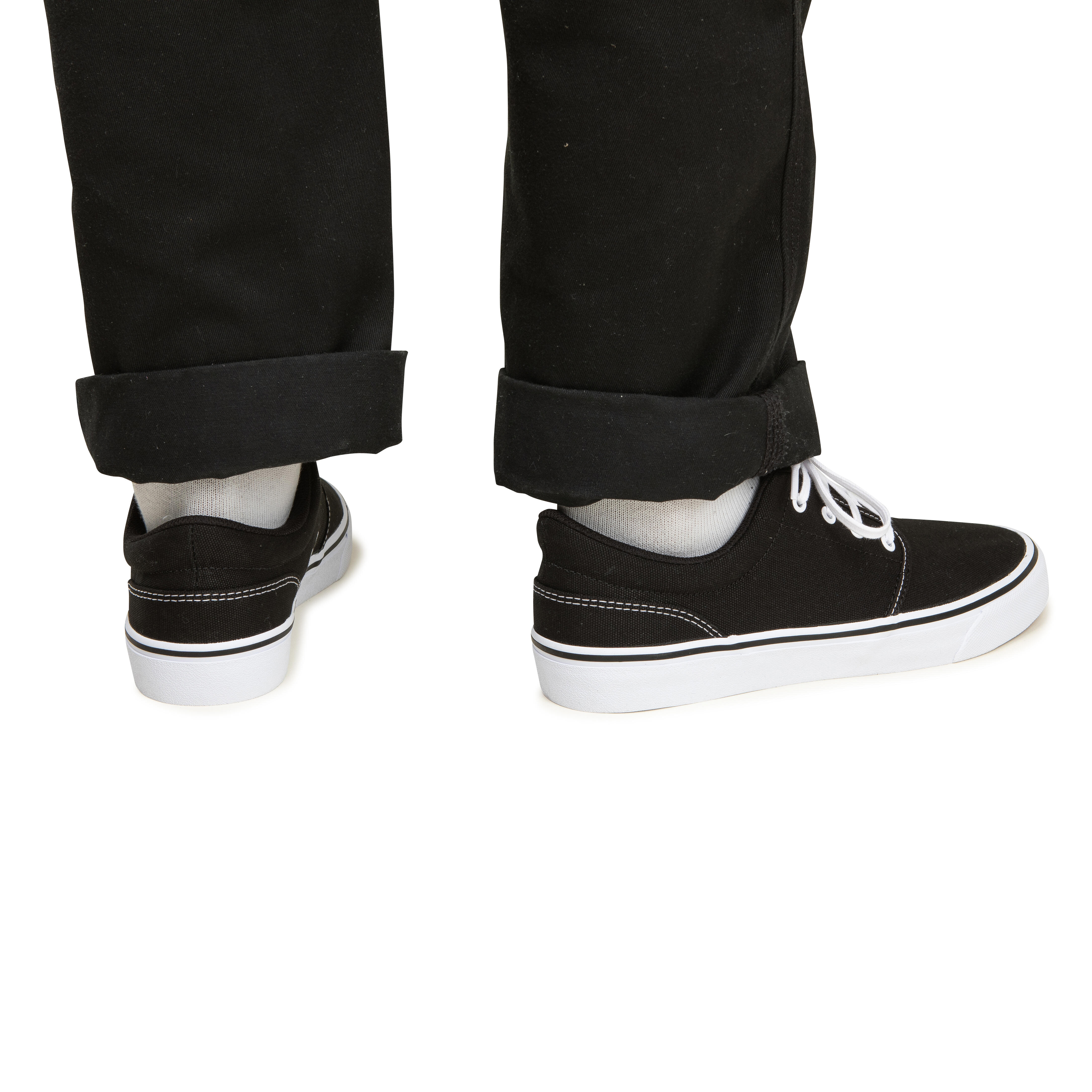 Chaussures basses skateboard longboard adulte VULCA 100 Noir Blanc