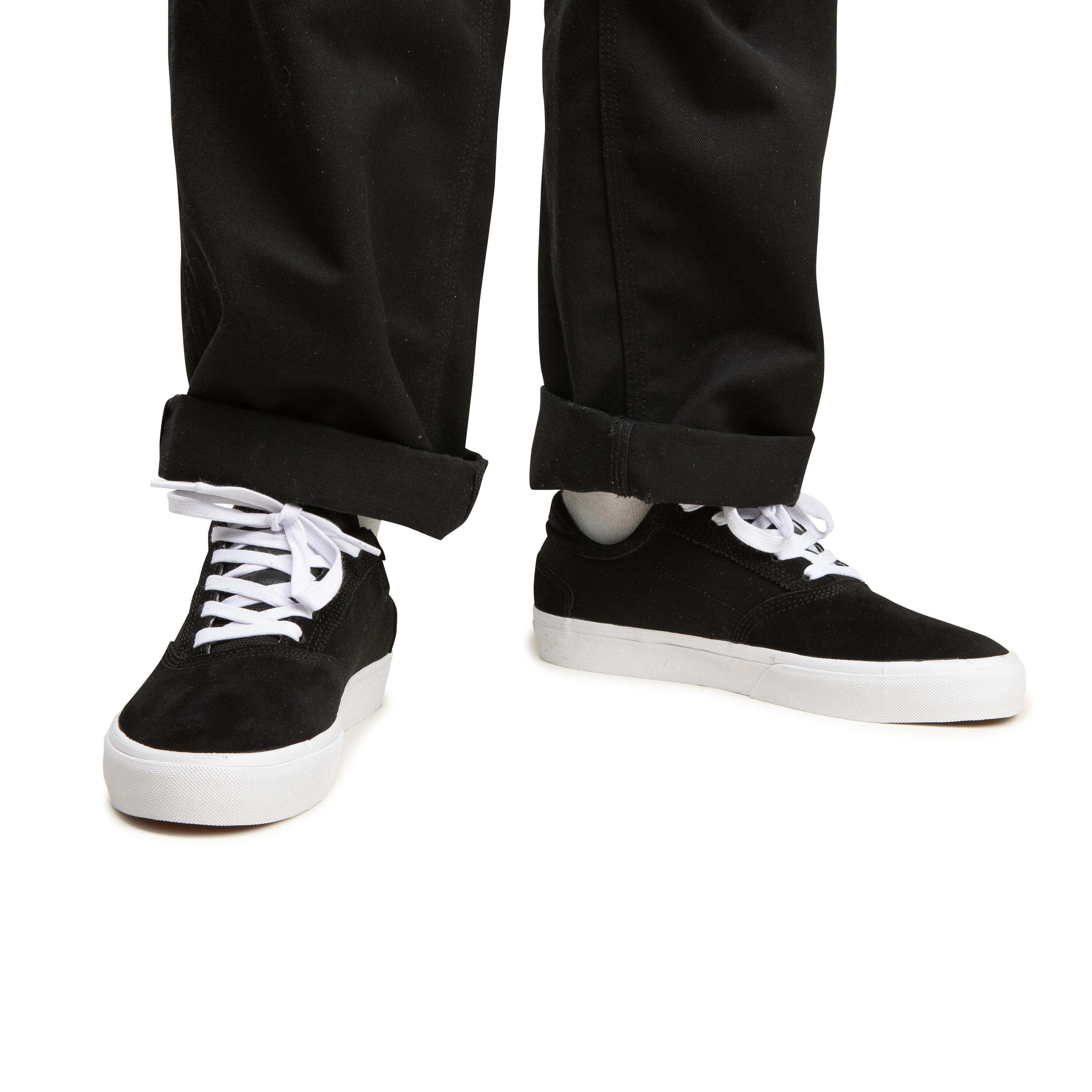 Chaussures vulcanisées de skateboard adulte VULCA 500 II noire / blanche. 3/25