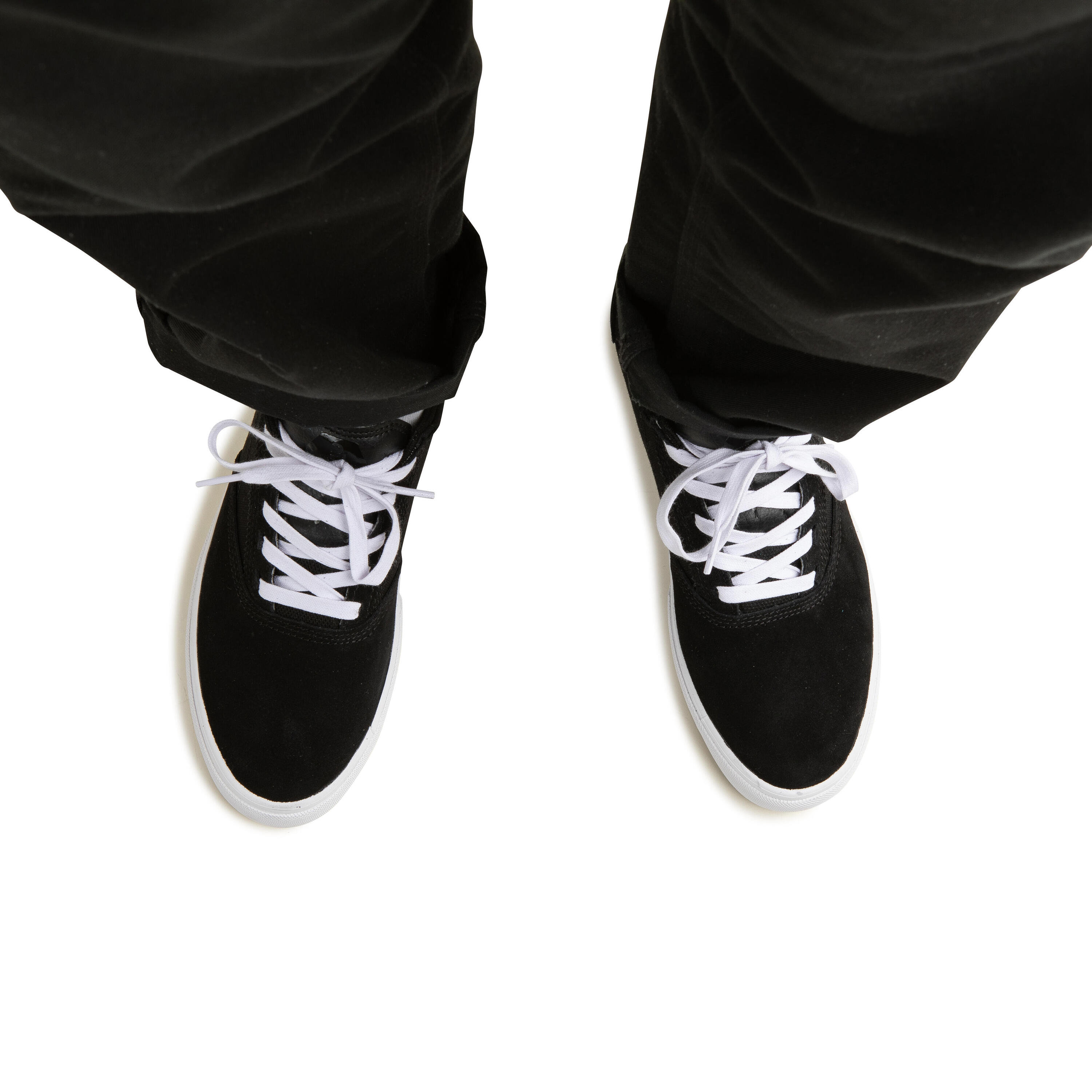 Adult Vulcanised Skate Shoes Vulca 500 II - Black/White 4/17