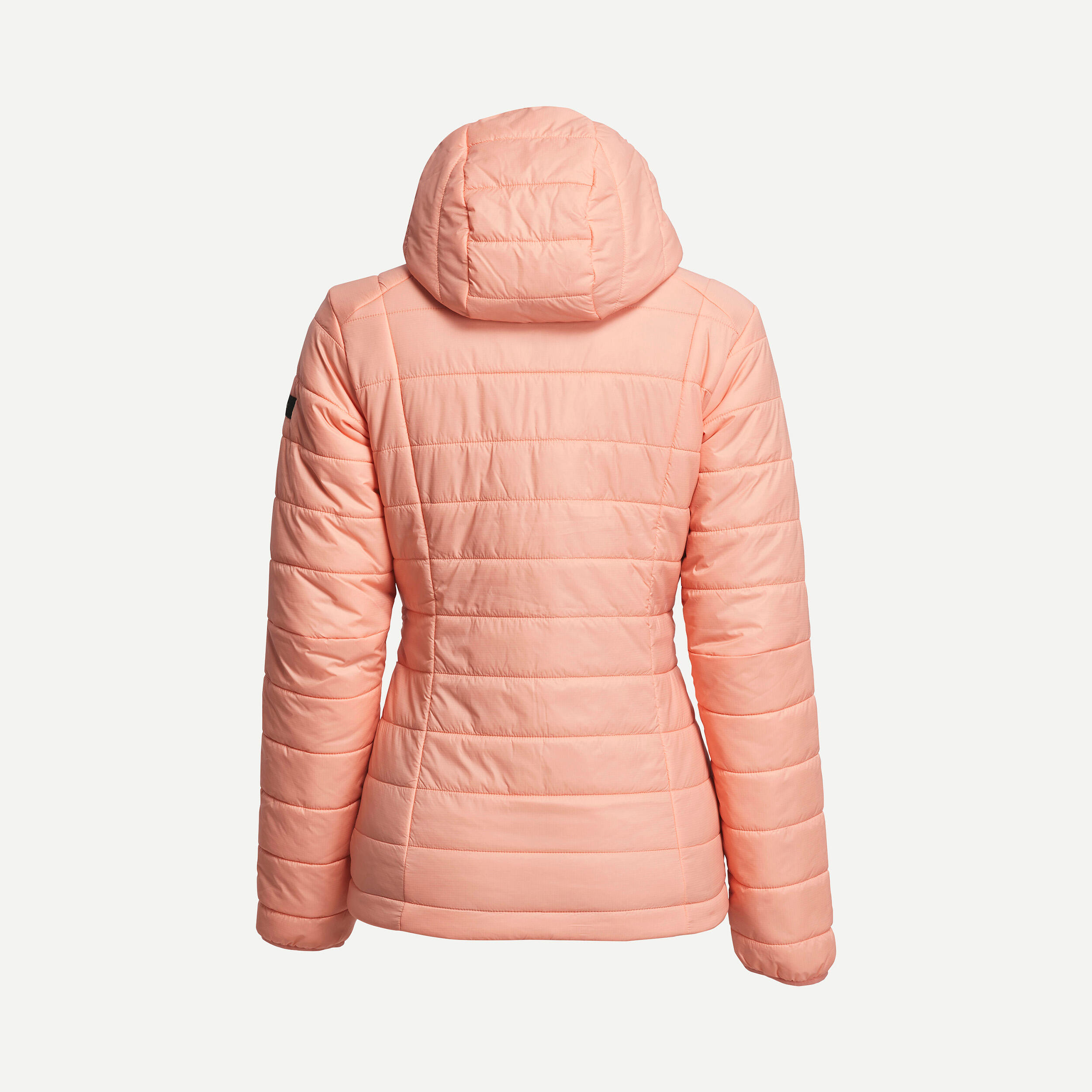 Women Warm Puffer Jacket with hood for mountain trekking- MT100 - 5°C - Orange
