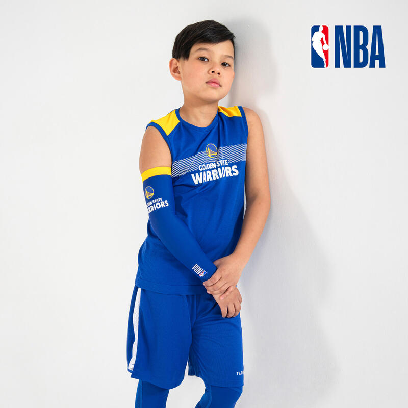Sleeve voor basketbal kinderen NBA Golden State Warriors E500 blauw