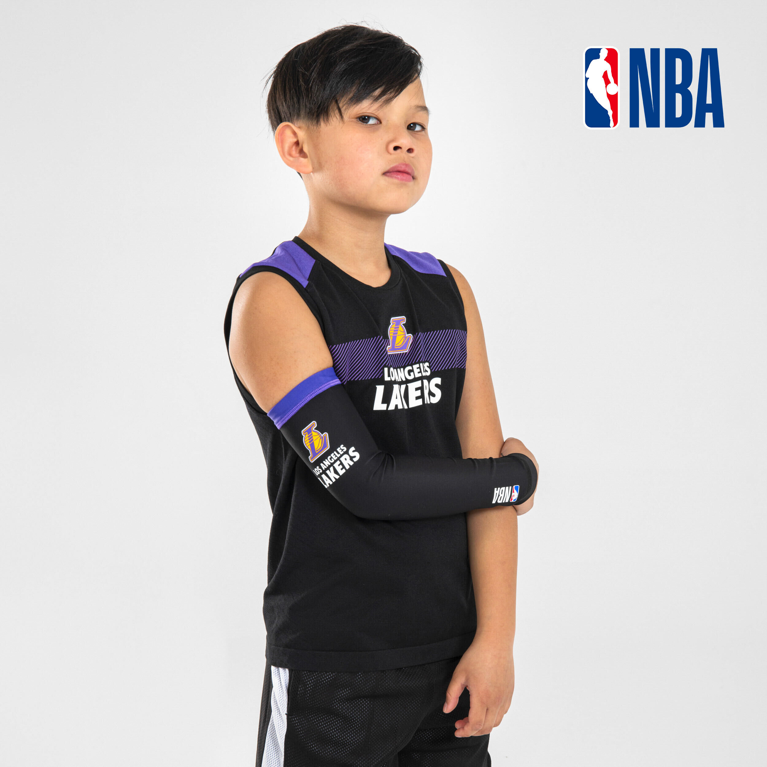 TARMAK Kids' Sleeveless Basketball Base Layer Jersey UT500 - NBA Los Angeles Lakers/Black