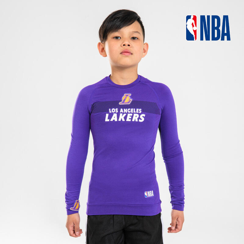 Ondershirt voor basketbal voor kinderen UT500 NBA Los Angeles Lakers paars