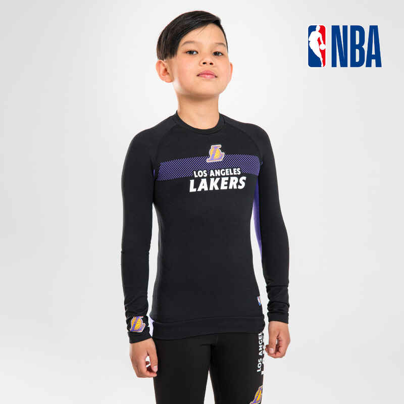 Basketball Funktionsshirt UT500 NBA Los Angeles Lakers Kinder schwarz