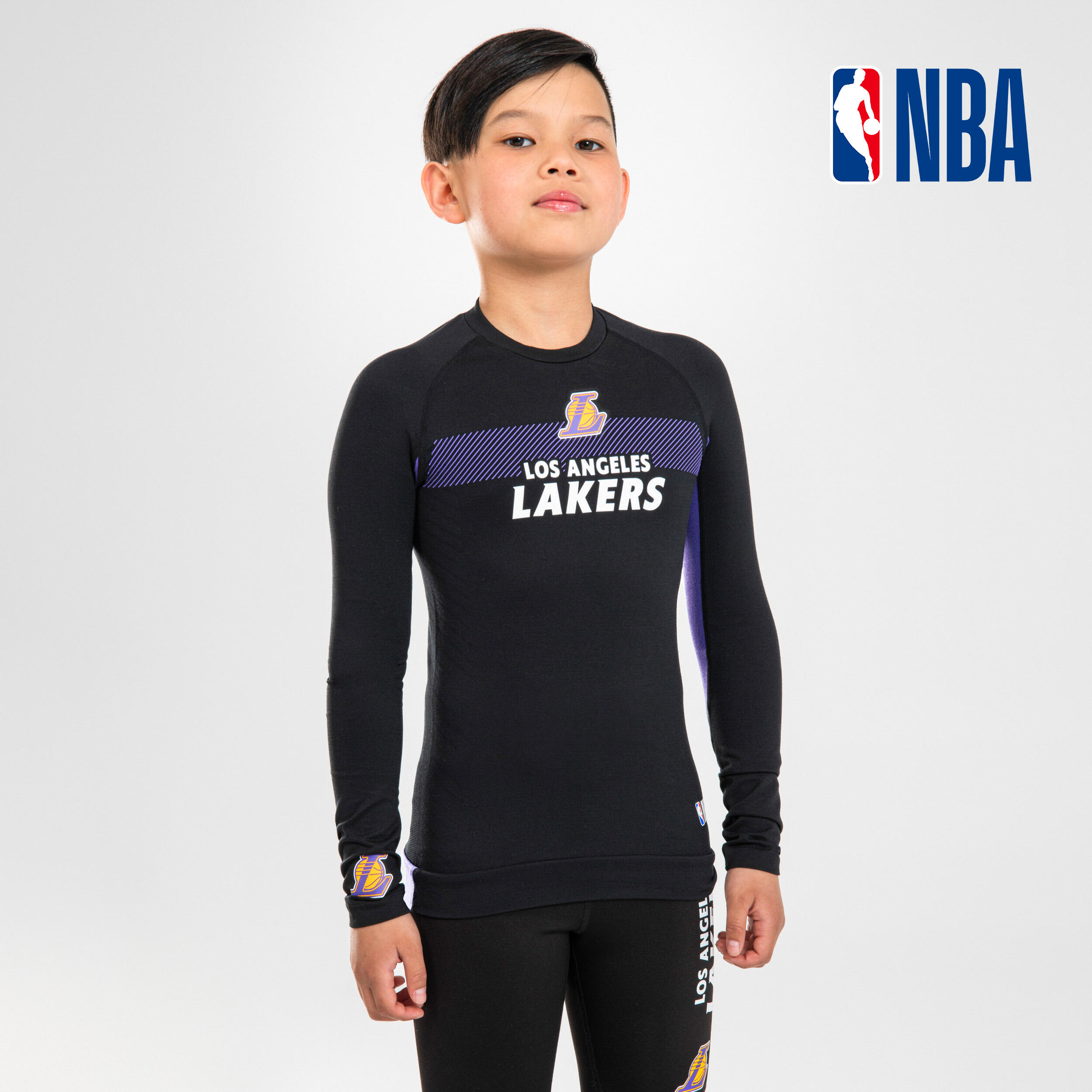 Bluză termică Baschet UT500 NBA Lakers Negru Copii decathlon.ro  NBA x TARMAK