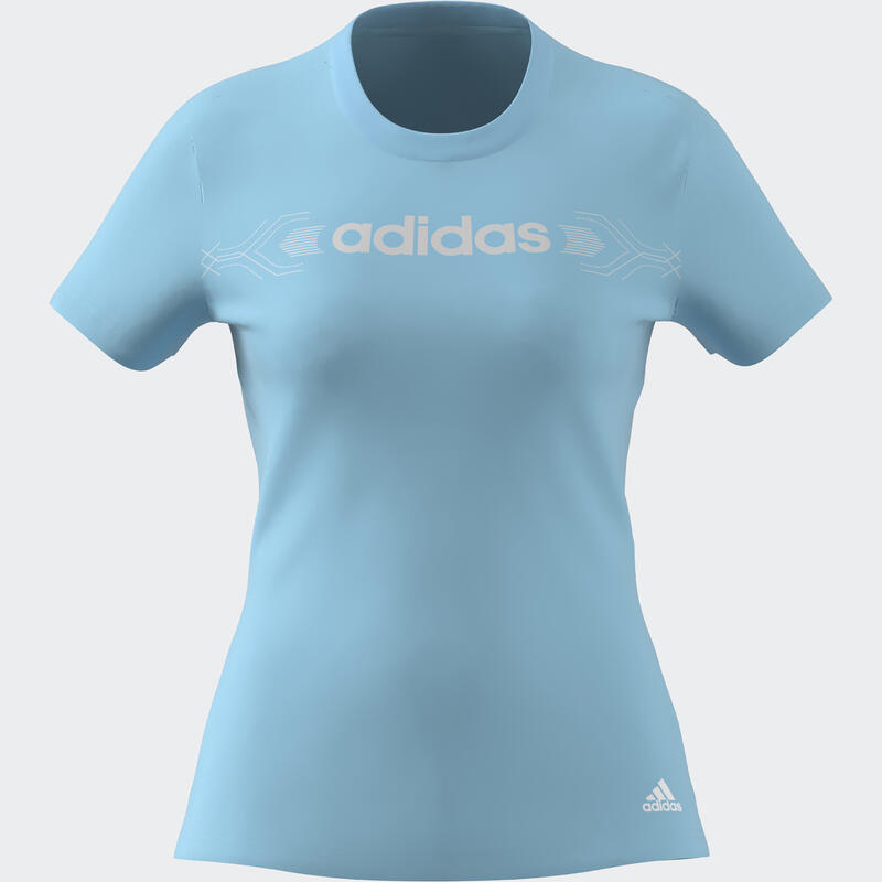 T-shirt voor fitness en soft training dames blauw