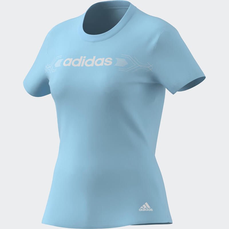 T-SHIRT DE FITNESS SOFT TRAINING ADIDAS FEMME BLEU