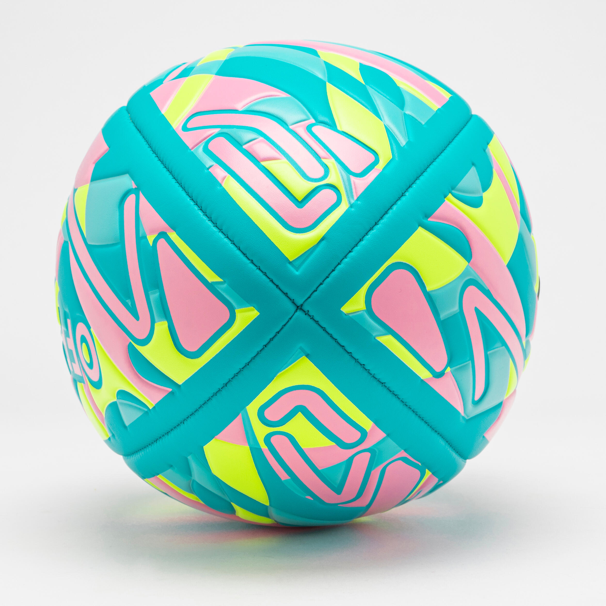 Beach Rugby Ball R100 City Size 4 - Blue/Yellow/Fuchsia 3/5