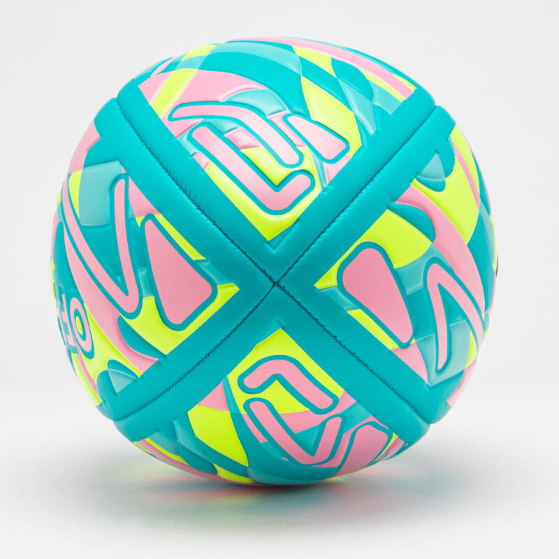 Balón de playa rugby talla 4 - R100 City azul amarillo fucsia