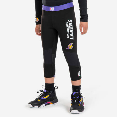 Legging Bola Basket Anak 3/4 500 - NBA Los Angeles Lakers/Hitam